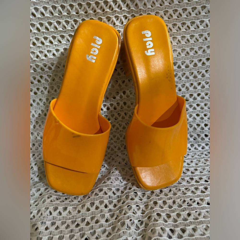 Yellow rubber slide